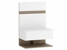Furniture To Go Furniture To Go Chelsea White High Gloss and Truffle Oak Bedside Extension (Flat Packed)