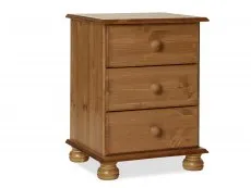 Furniture To Go Furniture To Go Copenhagen 3 Drawer Pine Wooden Bedside Table