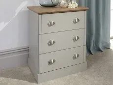 GFW GFW Kendal Light Grey and Oak 3 Drawer Chest of Drawers