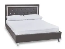 LPD LPD Crystalle 5ft King Size Grey Faux Leather Bed Frame