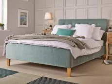 LPD LPD Pierre 5ft King Size Aqua Blue Velvet Fabric Bed Frame