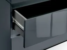 LPD LPD Puro Charcoal High Gloss 2 Drawer Small Bedside Table