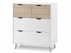 LPD LPD Stockholm White and Oak 4 Drawer Chest of Drawers