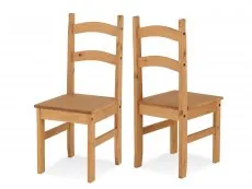 Seconique Seconique Budget Mexican Set of 2 Pine Wooden Dining Chairs