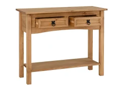 Seconique Corona Pine 2 Drawer Wooden Console Table