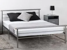 Seconique Seconique Orion 4ft Small Double Silver Metal Bed Frame