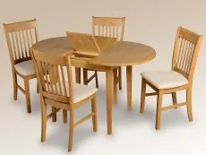 Seconique Seconique Oxford 105cm Oak Extending Dining Table and 4 Chairs Set