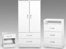 Seconique Seconique Polar White 3 Piece Bedroom Furniture Package