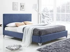 Time Living Time Living Brooklyn 5ft King Size Blue Fabric Bed Frame