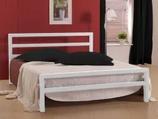 Time Living Time Living City Block 5ft King Size White Metal Bed Frame