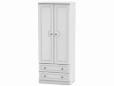 Welcome Welcome 2ft6 Pembroke White Ash 2 Door 2 Drawer Double Wardrobe (Assembled)