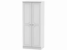 Welcome Welcome 2ft6 Pembroke White Ash 2 Door Tall Double Wardrobe (Assembled)
