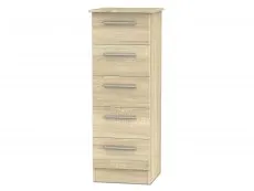 Welcome Welcome Contrast 5 Drawer Tall Narrow Chest of Drawers (Assembled)