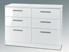Welcome Welcome Knightsbridge White High Gloss 6 Drawer Midi Chest of Drawers (Assembled)