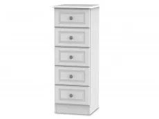 Welcome Welcome Pembroke White Ash 5 Drawer Tall Narrow Chest of Drawers (Assembled)