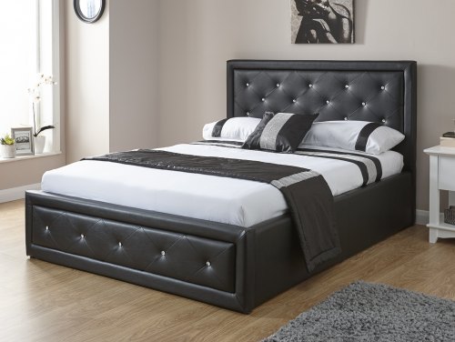 4ft6 Double Upholstered Leather Bed Frames