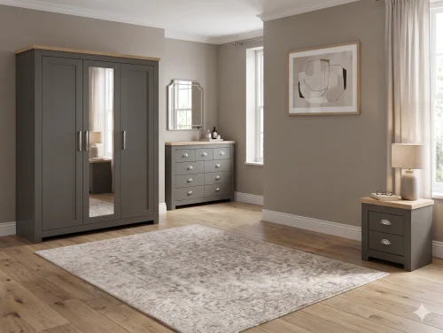 Birlea Highgate Dark Grey and Oak Bedroom Furniture Birlea Highgate Dark Grey and Oak Bedroom Furniture