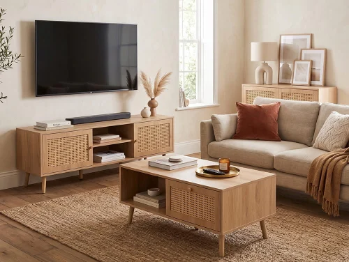 Birlea Croxley Rattan and Oak Living Room Furniture