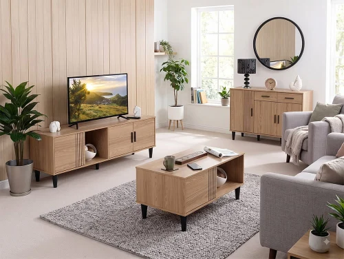 Seconique Tessa Natural Oak Living Room Furniture