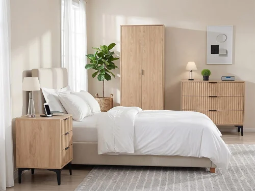 Seconique Miami Oak and Black Bedroom Furniture