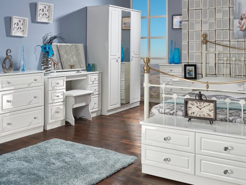 ASC Quartz White High Gloss Assembled Bedroom Furniture