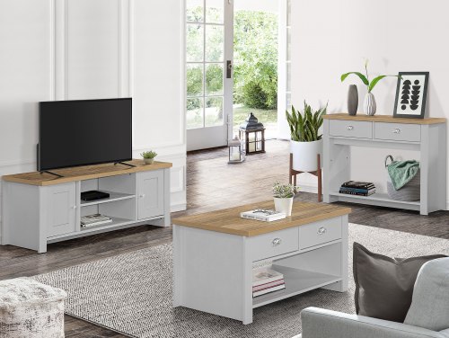 Birlea Highgate Grey and Oak Flat Packed Living Room Furniture
