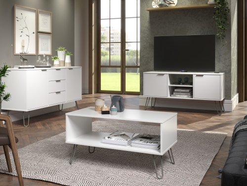 Core Augusta White Flat Packed Living Room Furniture