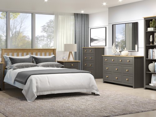 Core Capri Carbon and Waxed Pine Flat Packed Bedroom Furniture
