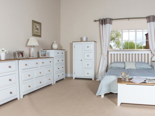 Core Capri White and Pine Flat Packed Bedroom Furniture
