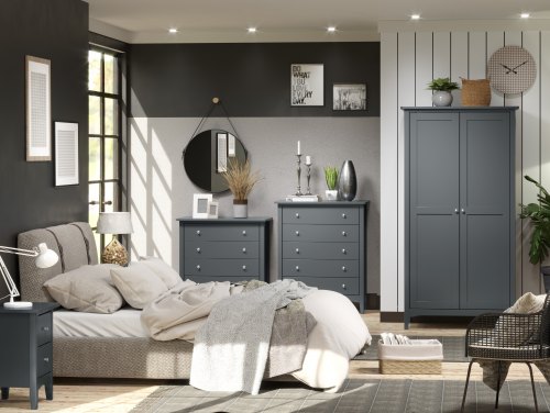 Core Como Midnight Blue Flat Packed Bedroom Furniture