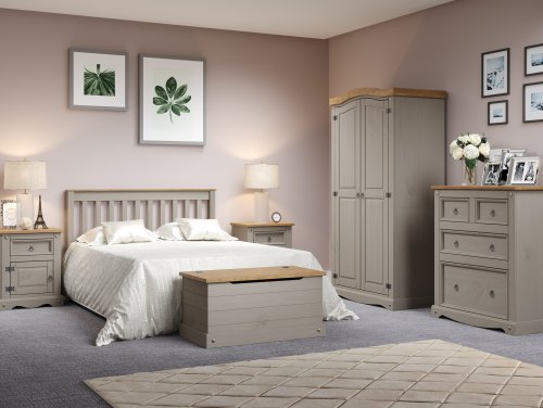 Core Corona Grey and Pine Flat Packed Bedroom Furniture