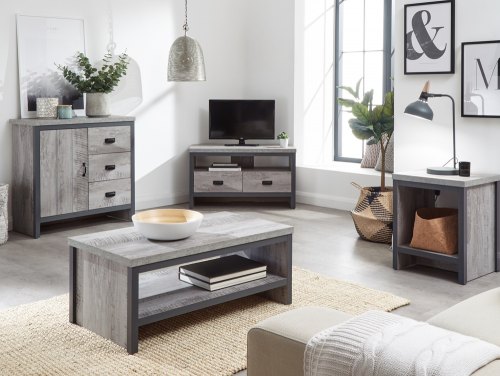 GFW Boston Grey Flat Packed Living Room Furniture