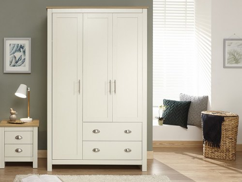 GFW Lancaster Cream and Oak Flat Packed Bedroom Furniture