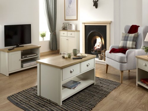 GFW Lancaster Cream and Oak Flat Packed Living Room Furniture