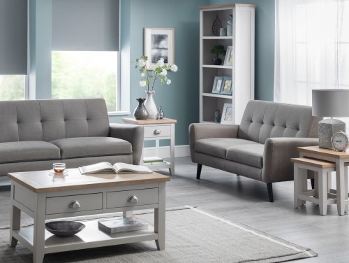 Julian Bowen Richmond Elephant Grey and Oak Assembled Living Room Furniture