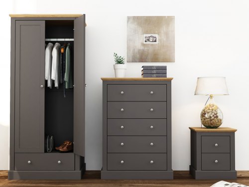 LPD Devon Charcoal Flat Packed Bedroom Furniture