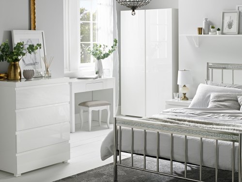 LPD Puro White Gloss Flat Packed Bedroom Furniture