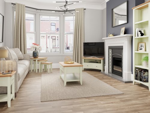 Kenmore Patterdale White and Oak Assembled Living Room Furniture