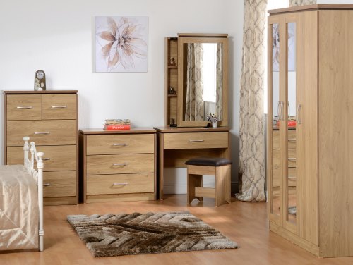 Seconique Charles Oak and Walnut Flat Packed Bedroom Furniture