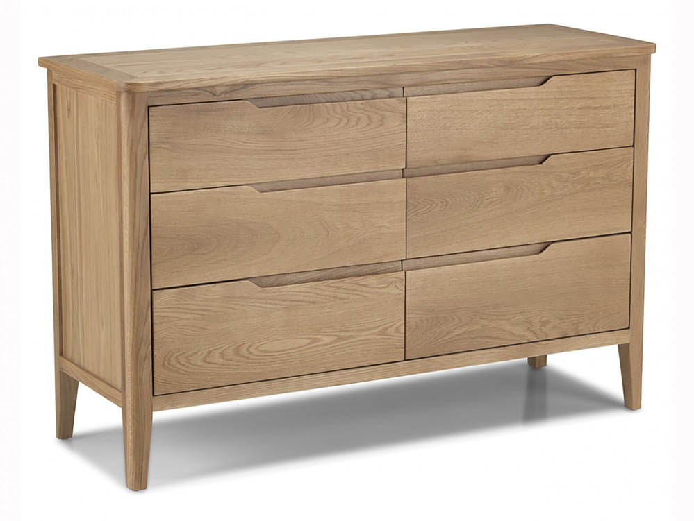 Archers Archers Keswick 6 Drawer Oak Wooden Wide Chest of Drawers (Assembled)