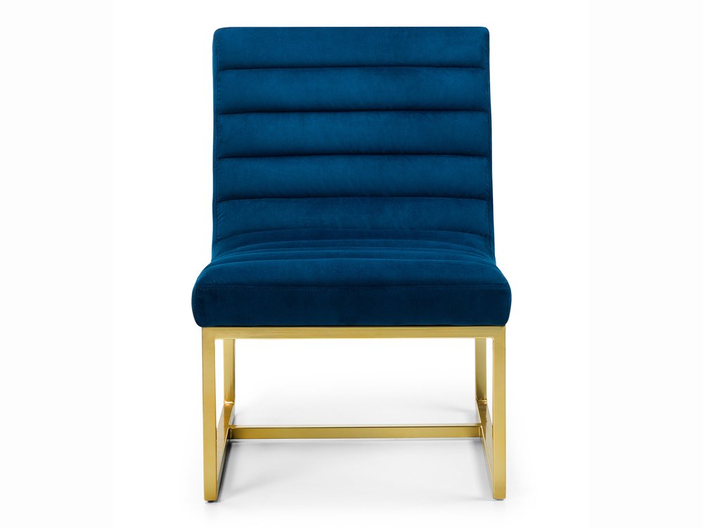 Julian Bowen Julian Bowen Bellagio Blue Velvet Upholstered Fabric Accent Chair