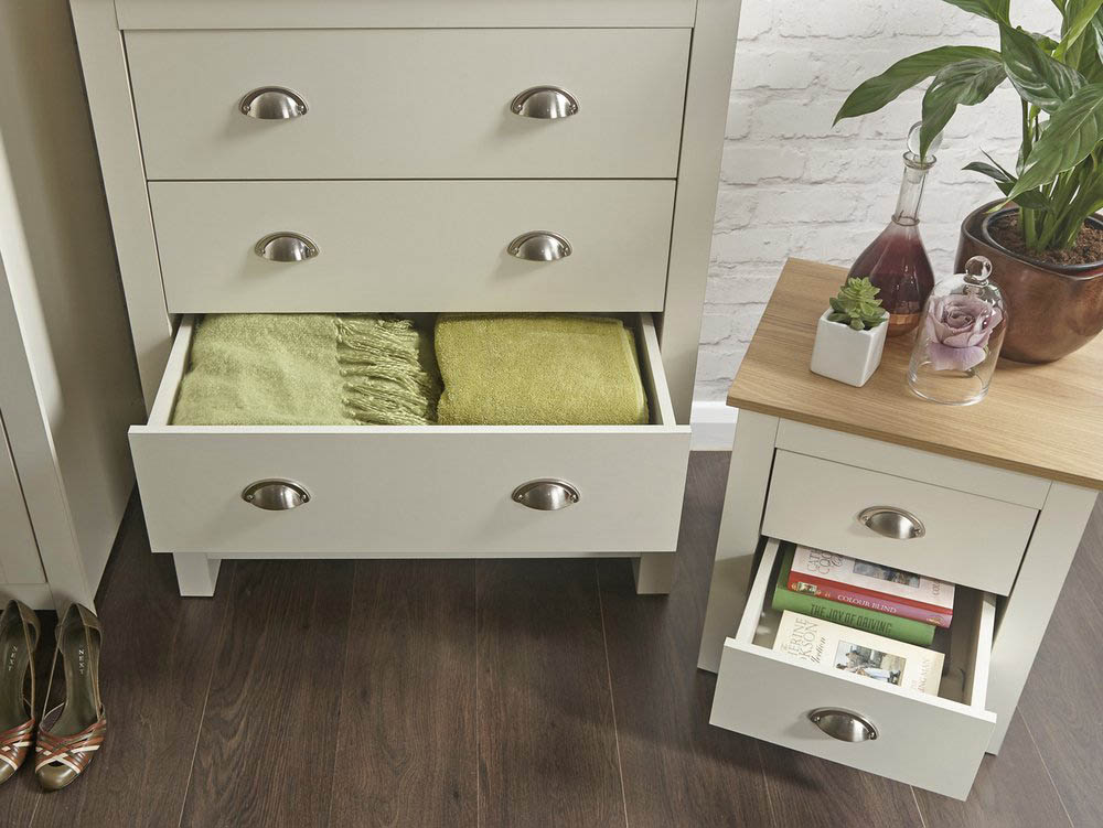 GFW GFW Lancaster Cream and Oak 3 Piece Bedroom Furniture Package (Flat Packed)