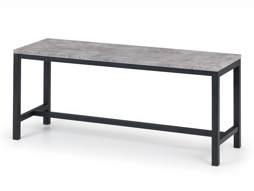Julian Bowen Julian Bowen Staten 120cm Concrete Effect Dining Table with 2 Kari Black Chairs and Bench Set