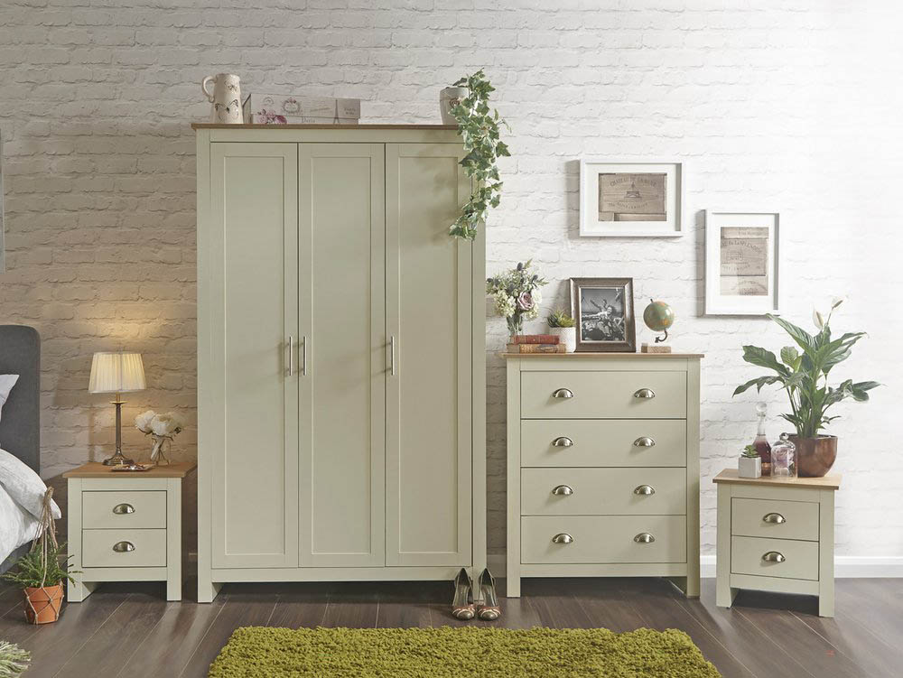 GFW GFW Lancaster Cream and Oak 4 Piece Bedroom Furniture Package (Flat Packed)
