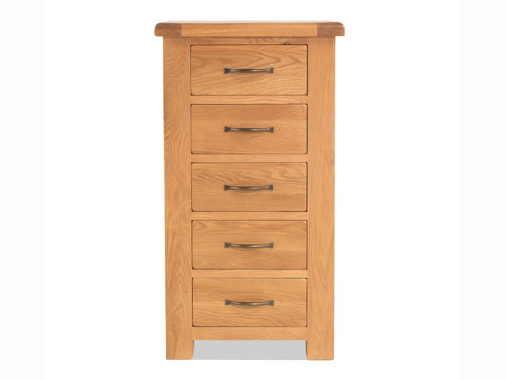 Archers Archers Ambleside 5 Drawer Oak Wooden Tall Narrow Chest of Drawers (Assembled)