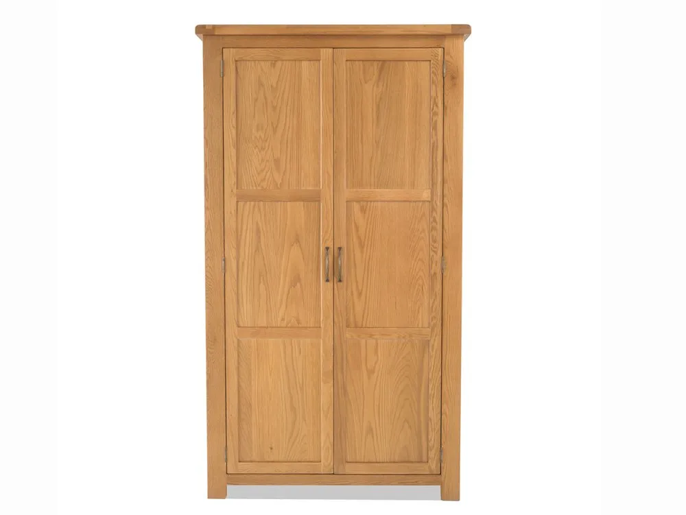 Archers Archers Ambleside 2 Door Full Hanging Oak Wooden Double Wardrobe (Part Assembled)