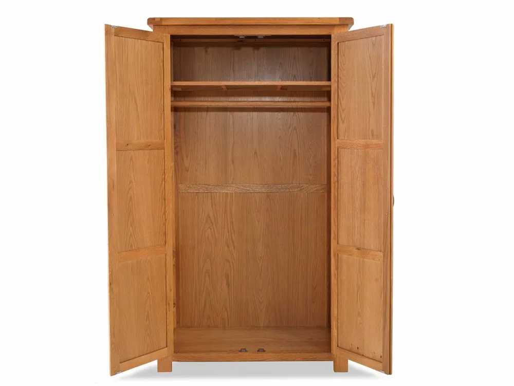 Archers Archers Ambleside 2 Door Full Hanging Oak Wooden Double Wardrobe (Part Assembled)