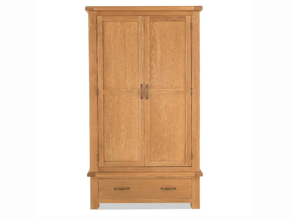 Archers Archers Ambleside 2 Door 1 Drawer Oak Wooden Double Wardrobe (Part Assembled)