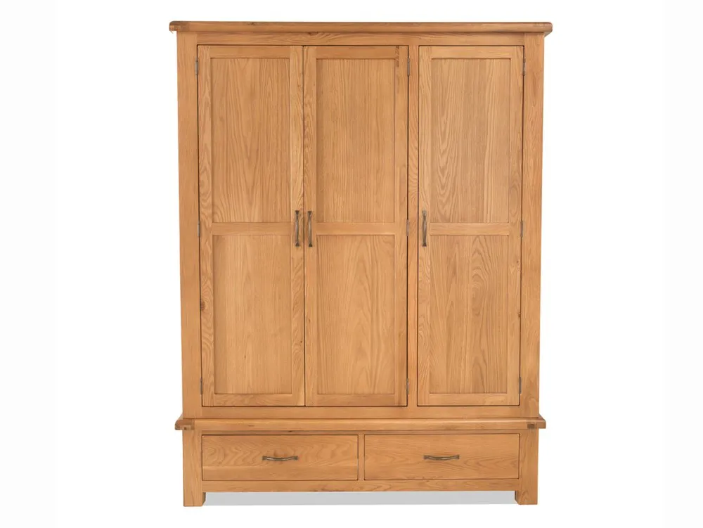 Archers Archers Ambleside 3 Door 2 Drawer Oak Wooden Triple Wardrobe (Part Assembled)