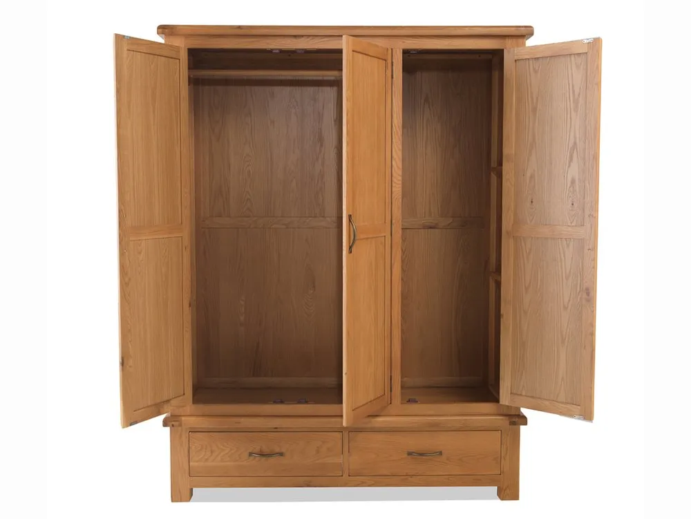 Archers Archers Ambleside 3 Door 2 Drawer Oak Wooden Triple Wardrobe (Part Assembled)